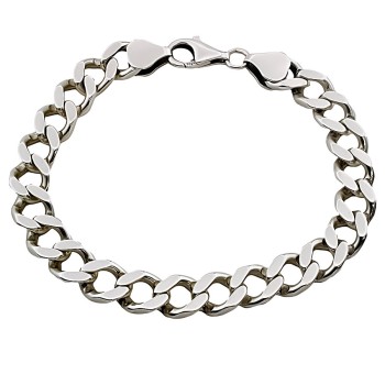 Silver 9 inch Curb Bracelet